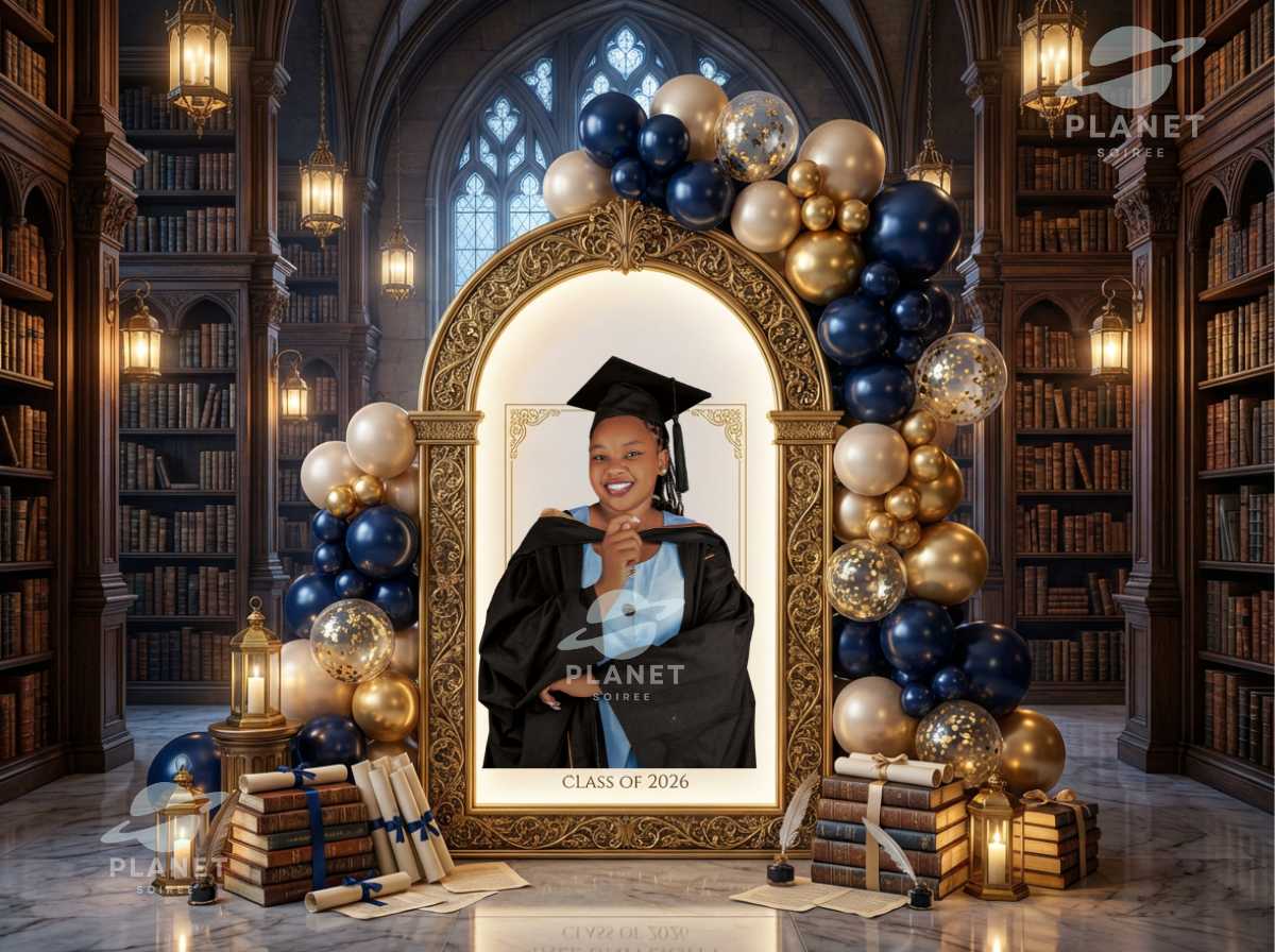 Custom Luxury Academic Graduation Backdrop Template | Ivy League Style Grad Photo Backdrop | Class of 2026 Graduation Canva Template | Editable Senior Photo Display