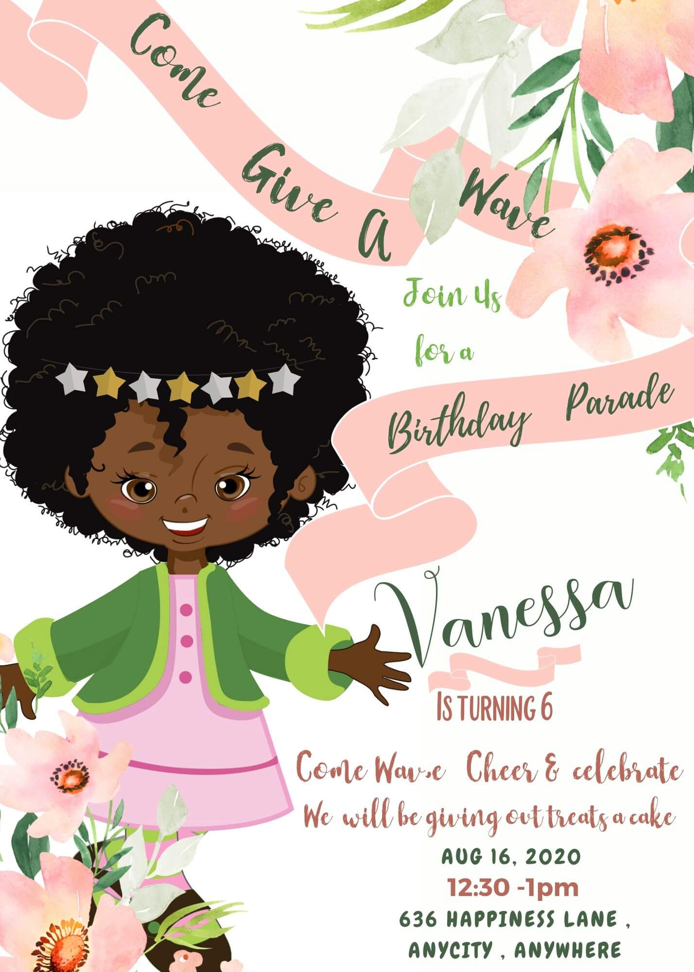 Lil Miss Sorority Birthday Invitation