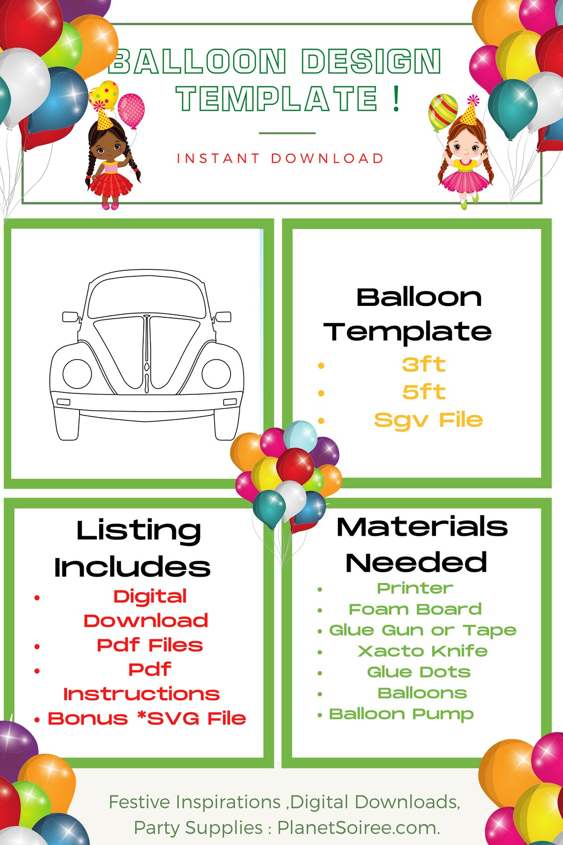 Volkswagen Balloon Mosaic Template, Balloon Mosaic Car, Beetle Car from Balloons , Balloon Mosaic Car, Love Bug Balloon Mosaic