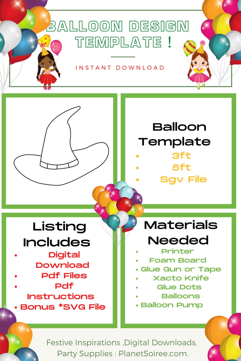 Wicked Witch Hat Mosaic Template , Almira Gulch's Witch Hat , Wicked Witch of the West , Halloween Balloon Mosaic,