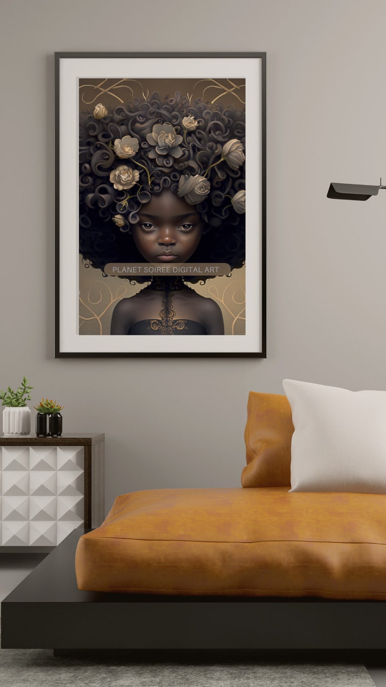 Digital Download, African American Bohemian Botanical Clipart , commercial use , POD , KPD, invites , sublimations , print and cut