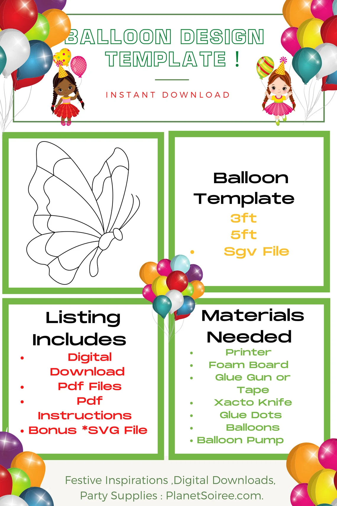 Flutter On Over ,Mosaic Butterfly balloon template,Butterfly from Balloons, Mosaic from Balloons, Birthday Decor, Mosaic Template,