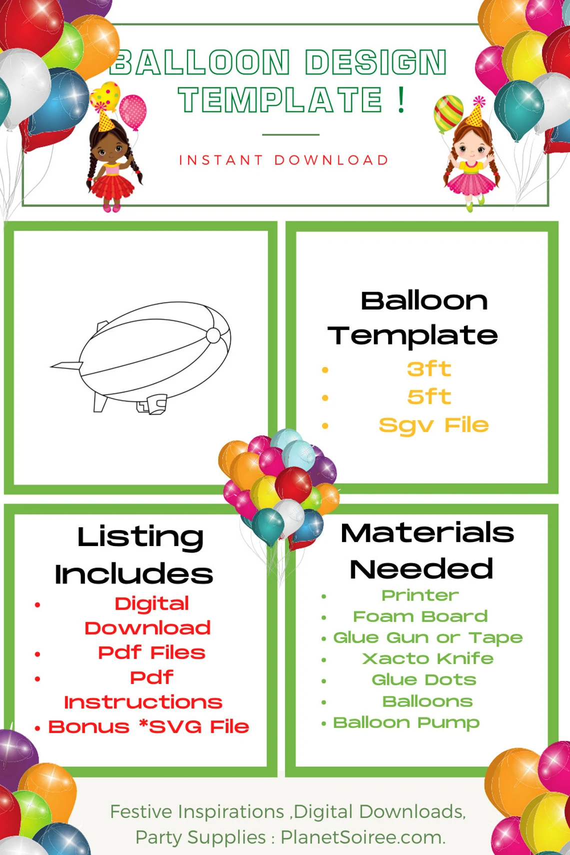 Blimp Balloon Template, Blimp Mosaic from balloons, Birthday Blimp, Flying high,Balloon Mosaic