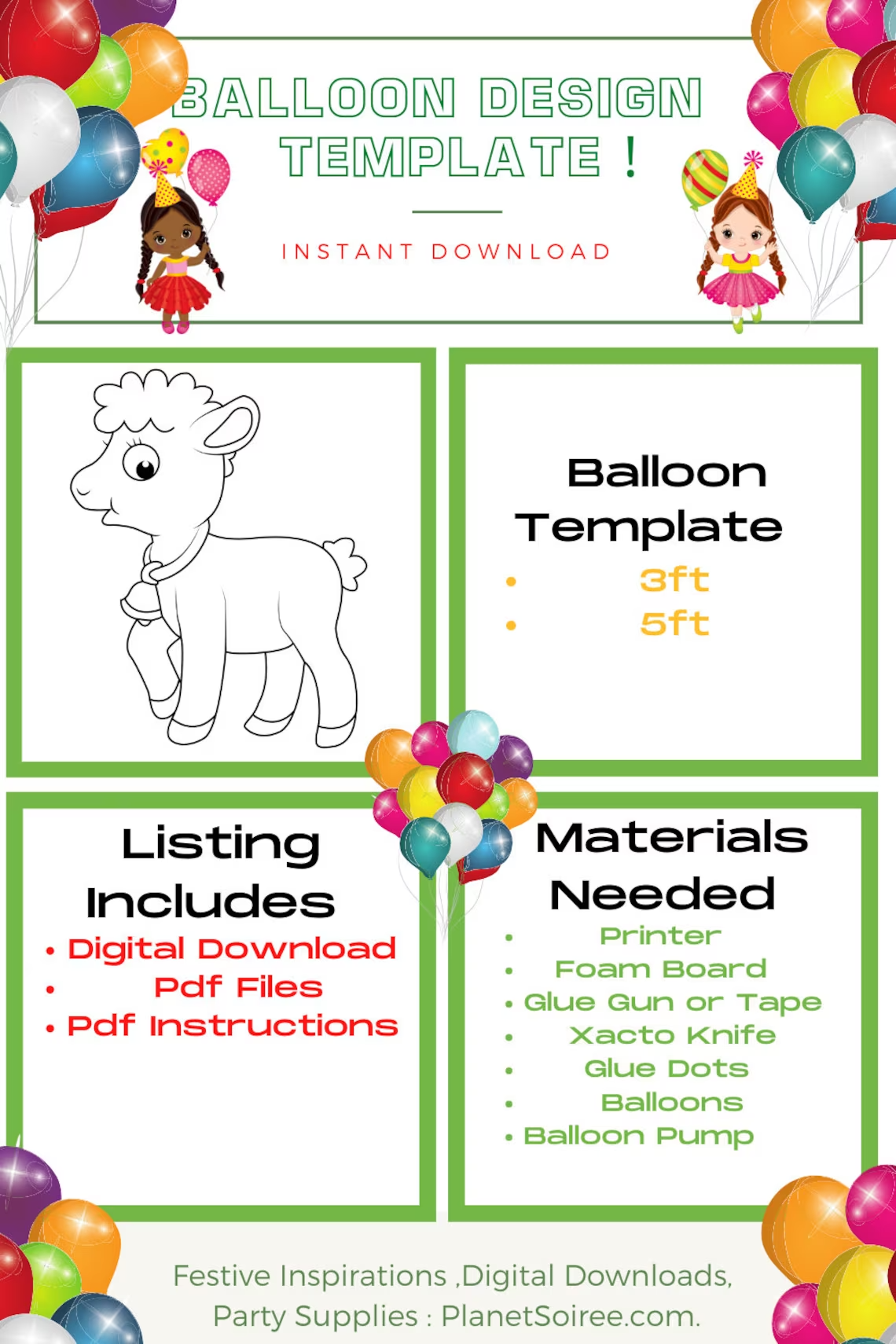 Lamb Balloon Mosaic , Baby Lamb , Easter Lamb, Lambchop