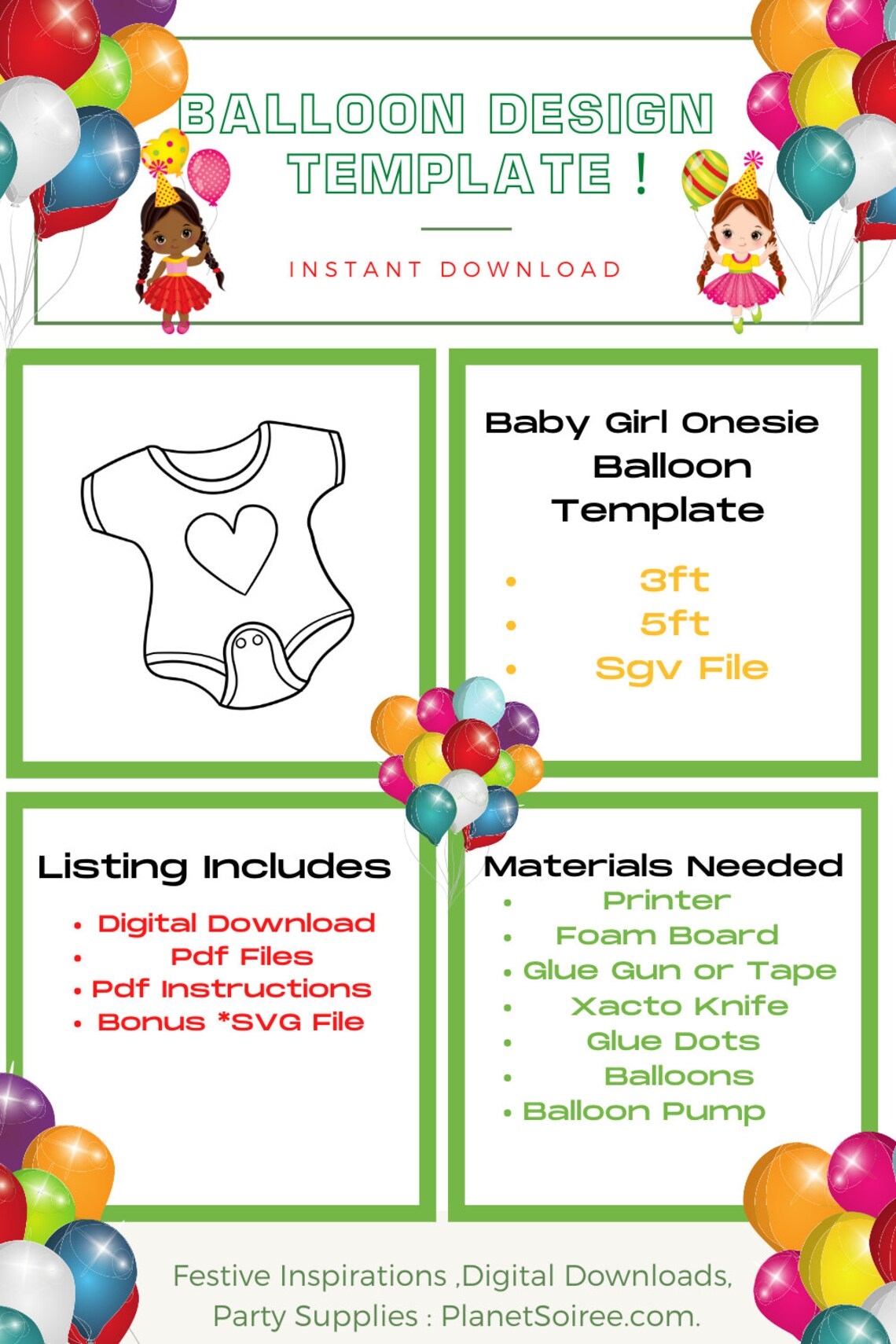 Baby Onesie Balloon Template Digital Downloads, Baby Shower Balloon Mosaic, Baby Romper Templates, Baby Bodysuit Birthday Balloon templates.