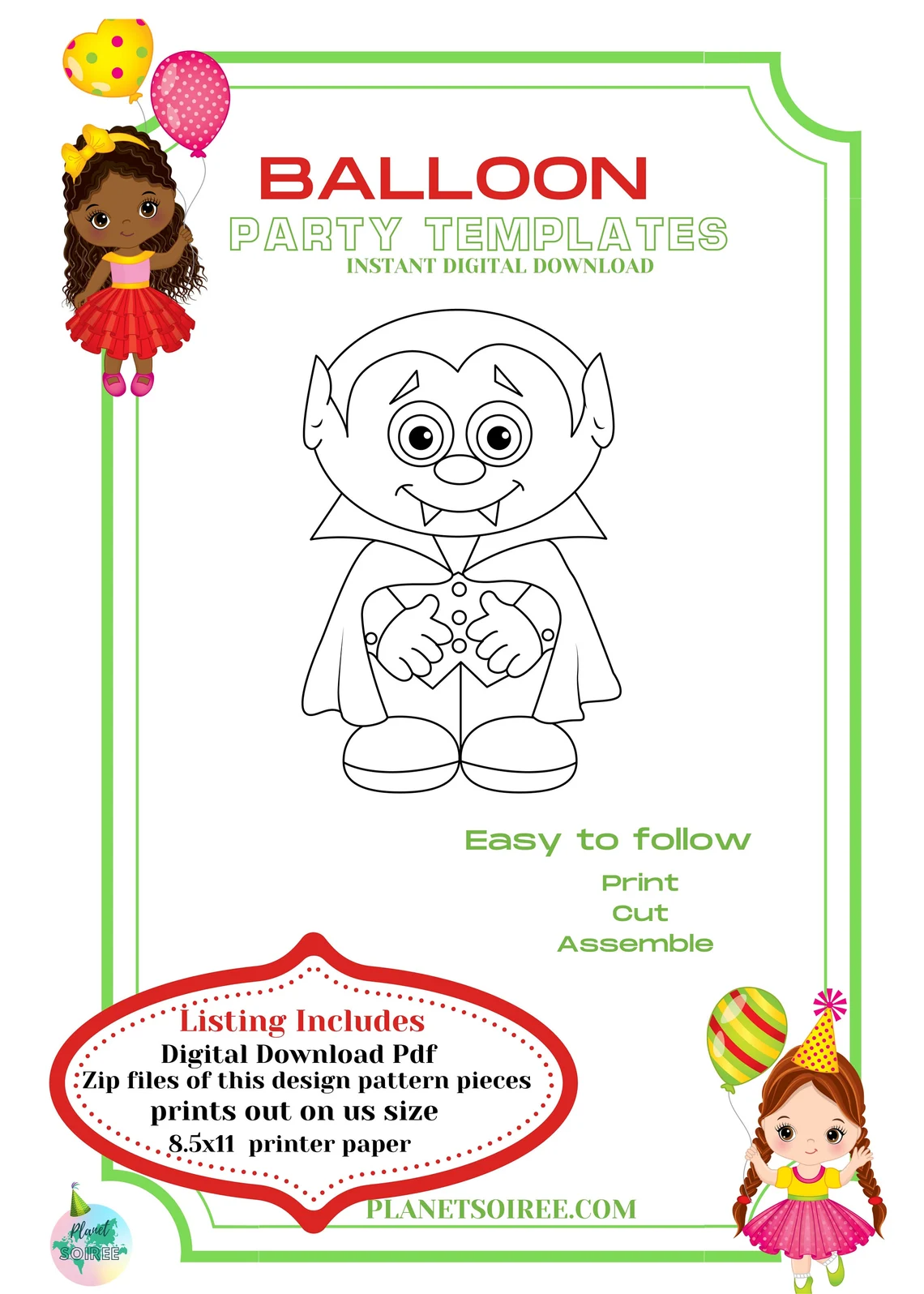 Vampire Mosaic from Balloon , Dracula Balloon Mosaic, Count Dracula Mosaic Template, Halloween Balloon Mosaic, Spooky Mosaic from balloons