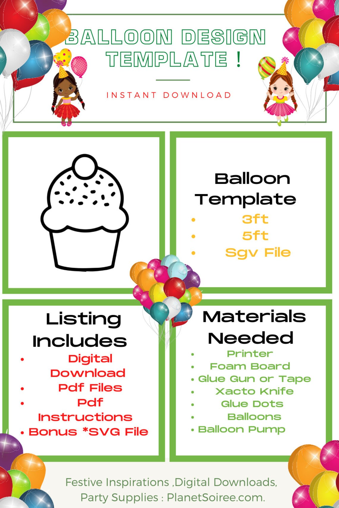 Cupcake Balloon Template,Cupcake Mosaic from Balloons, Muffin Mosaic Template, Mosaic From Balloons, Cupcake Balloons Mosaic,