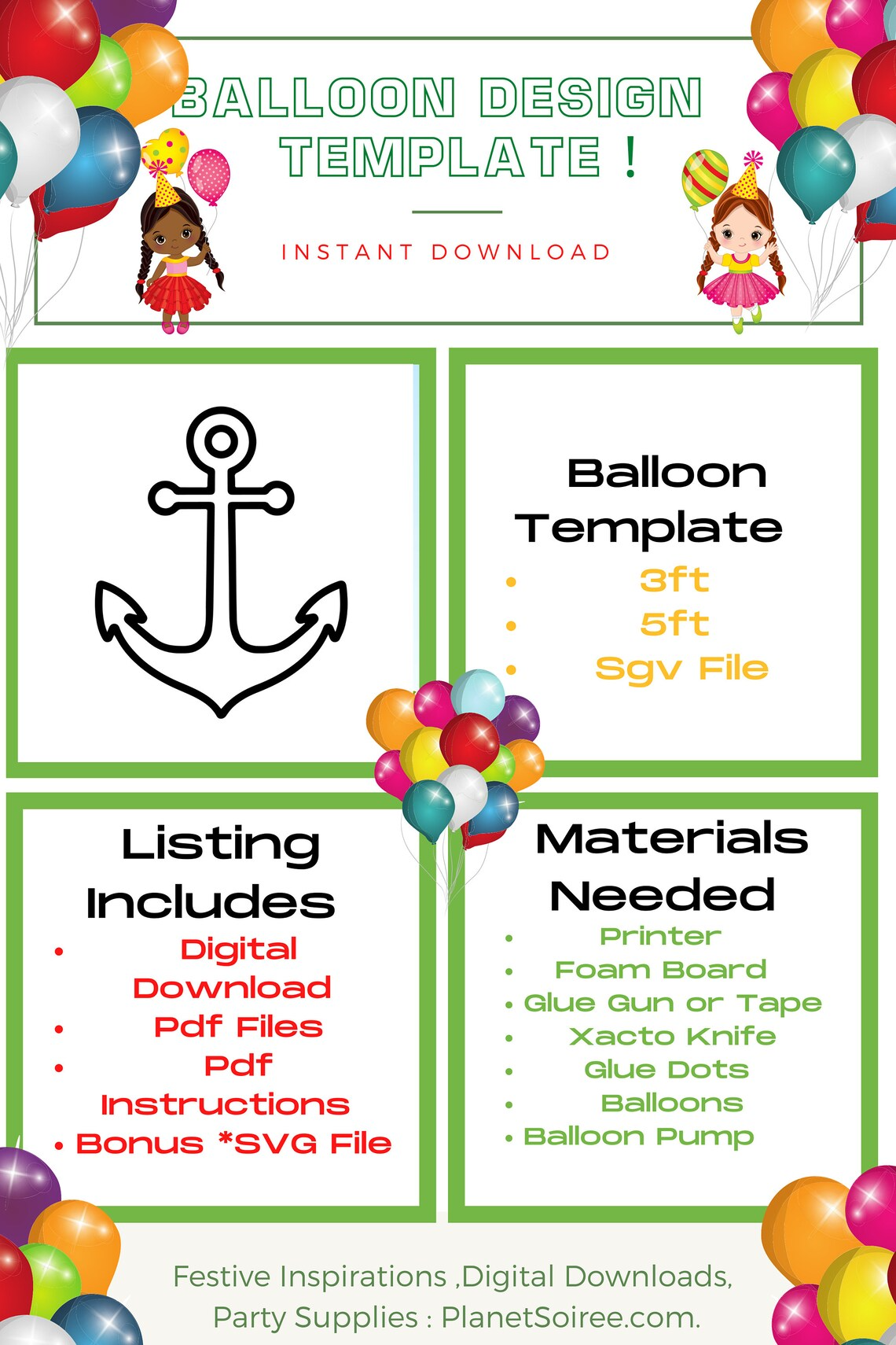 Anchor Balloon Mosaic , Ships Anchor , Mosaic from balloons , Balloon Template , Set Sail , Anchor Aweigh