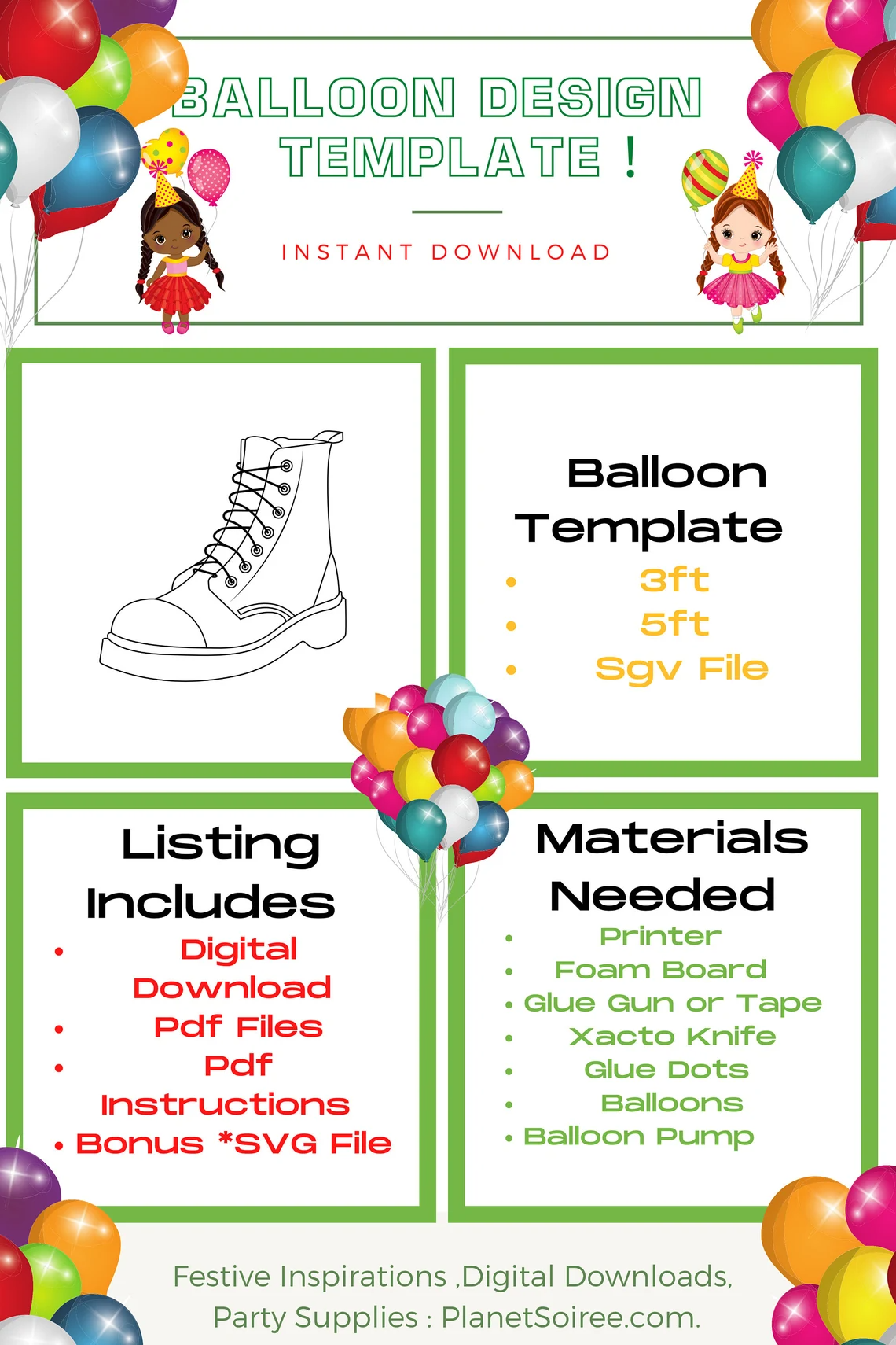 Combat Boot Balloon mosaic , Timberland Boot Mosaic , Construction Boot , Hiking Boots , Doc Martens , Military boot , Mosaic from Balloons