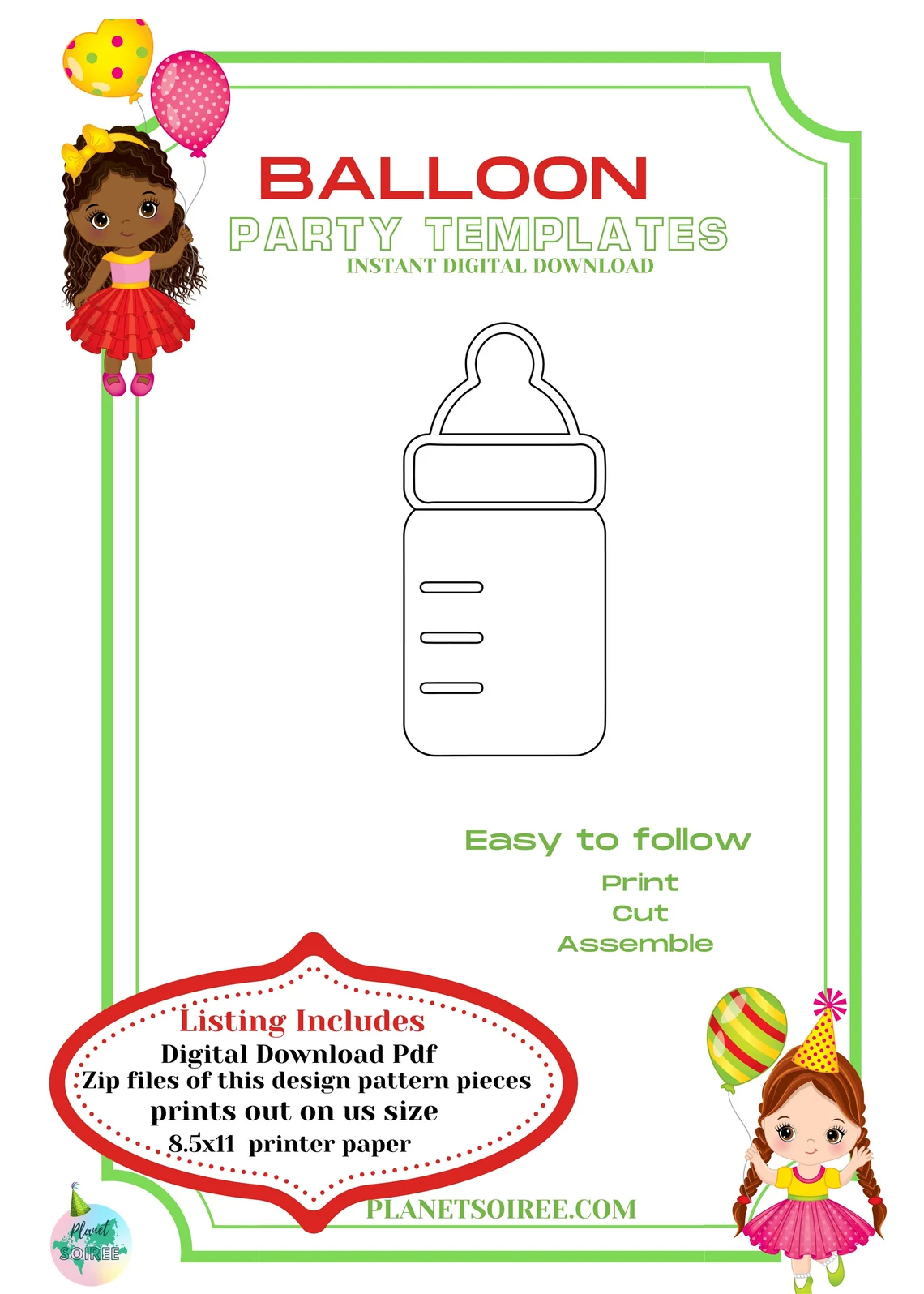 Baby Bottle Mosaic, Baby Bottle From Balloons , Balloon Mosaic , Baby Shower Decor , Balloon Template