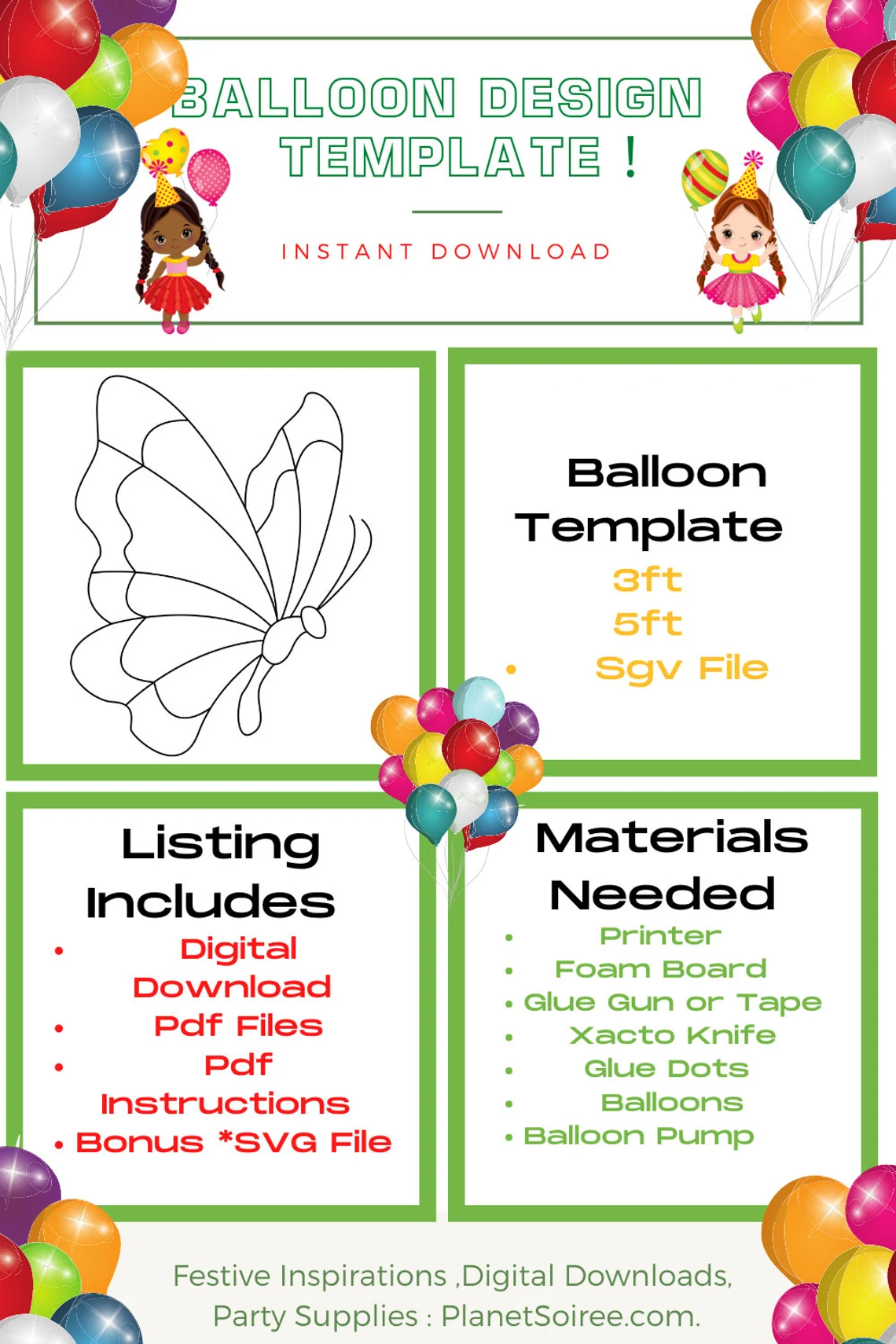 Butterfly Balloon Template