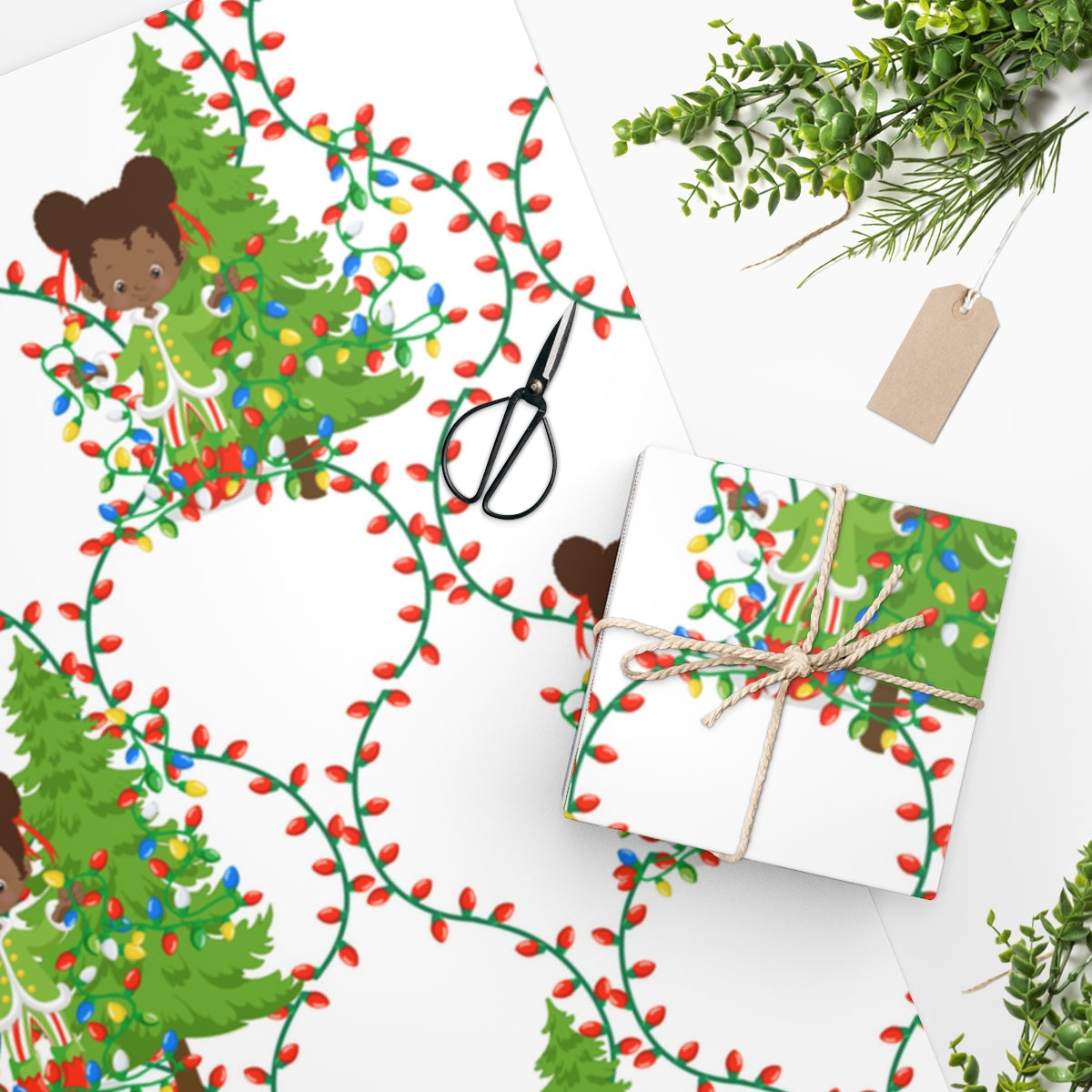 Christmas Tree Lighting Heritage Wrapping Paper