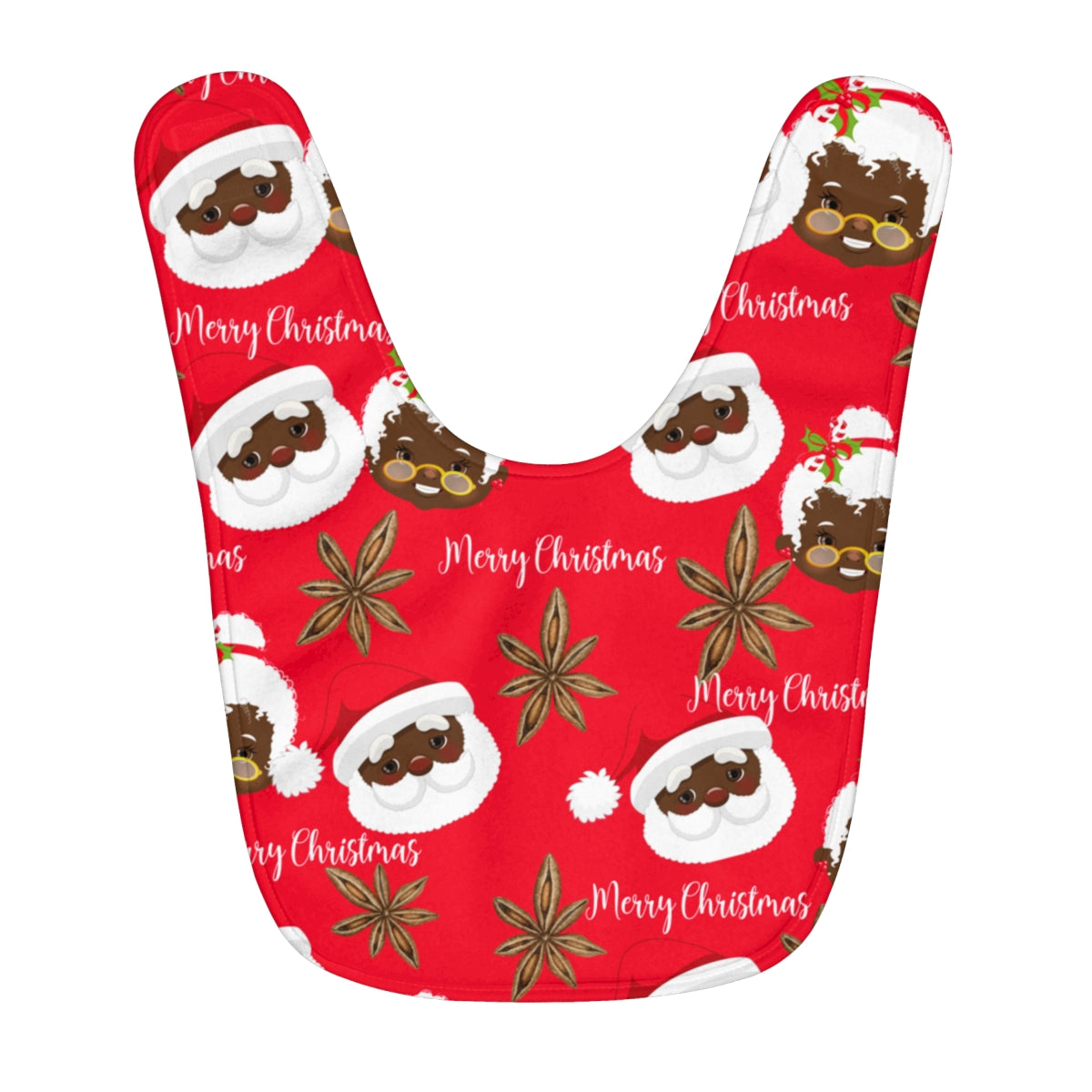 Mr and Mrs Clifford Claus Fleece Baby Bib