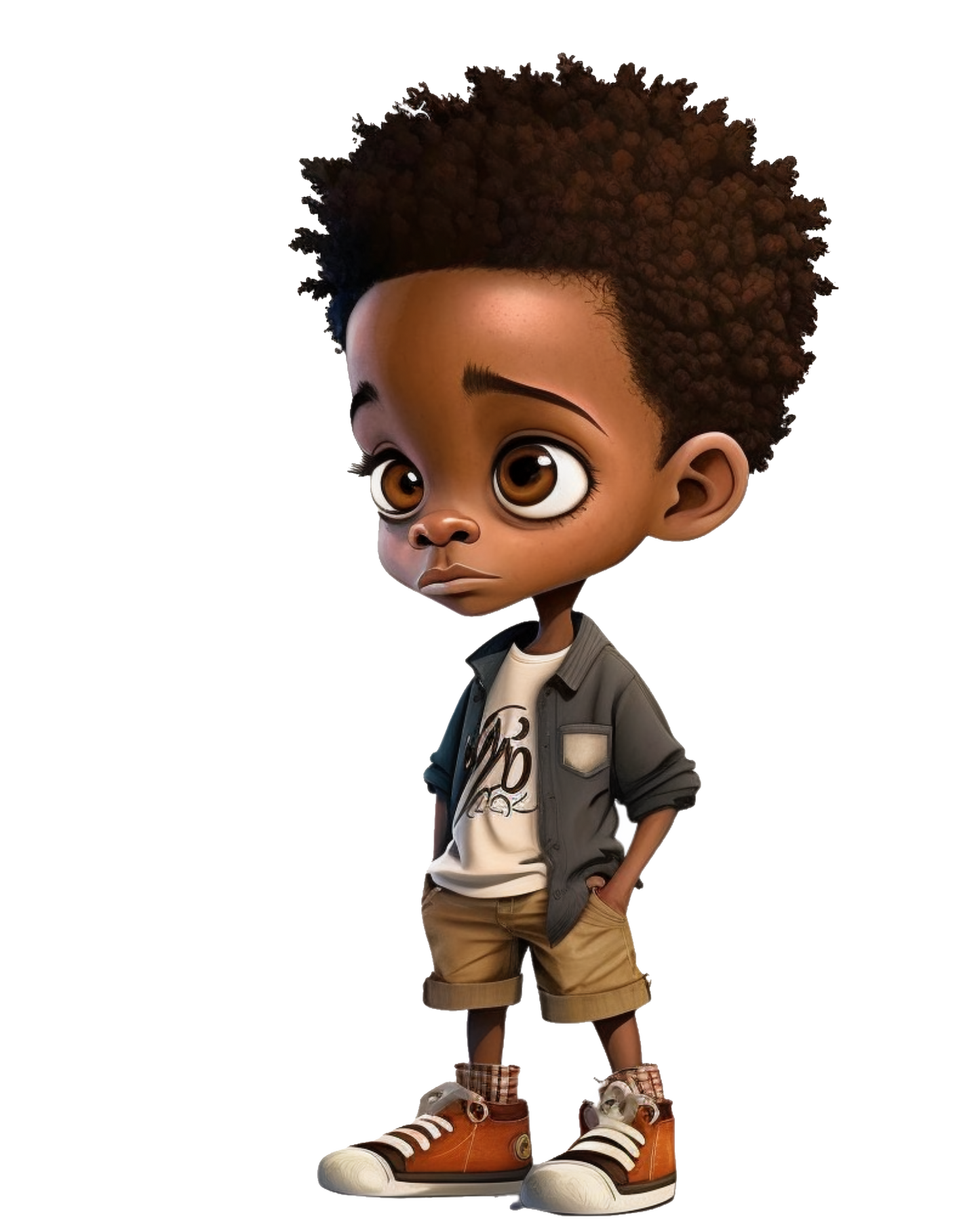 Digital Download, Empowering African American Boy: Adorable Clipart for Boys , Black Boy, Invites , Art Print , T-shirts , Commercial Use