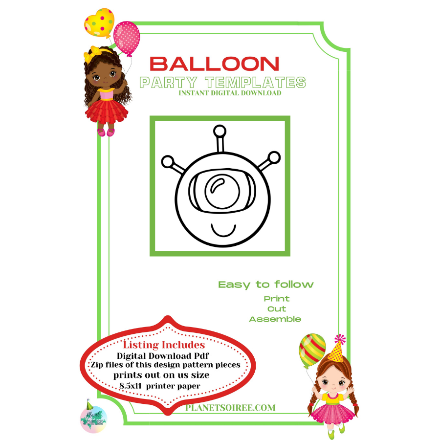 Alien Balloon Template