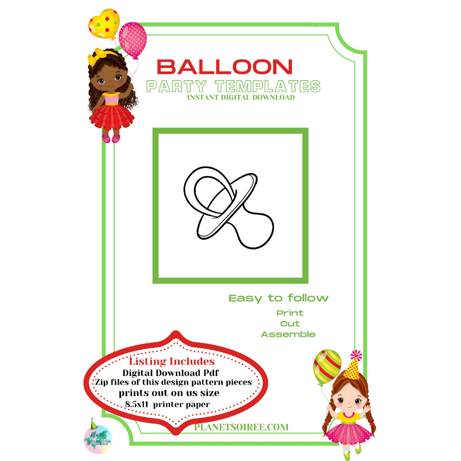 Pacifier Balloon Template