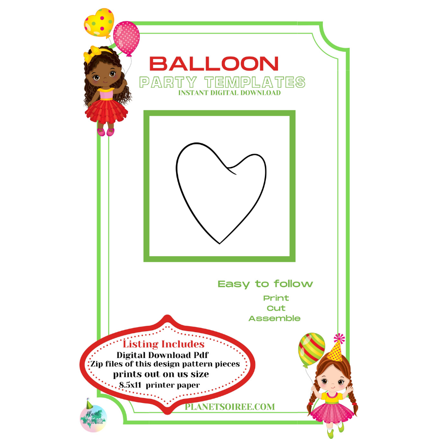 Heart Balloon Template