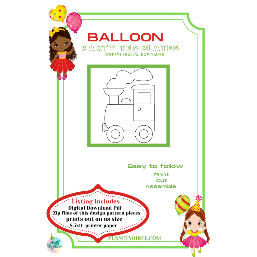 Train Balloon Template