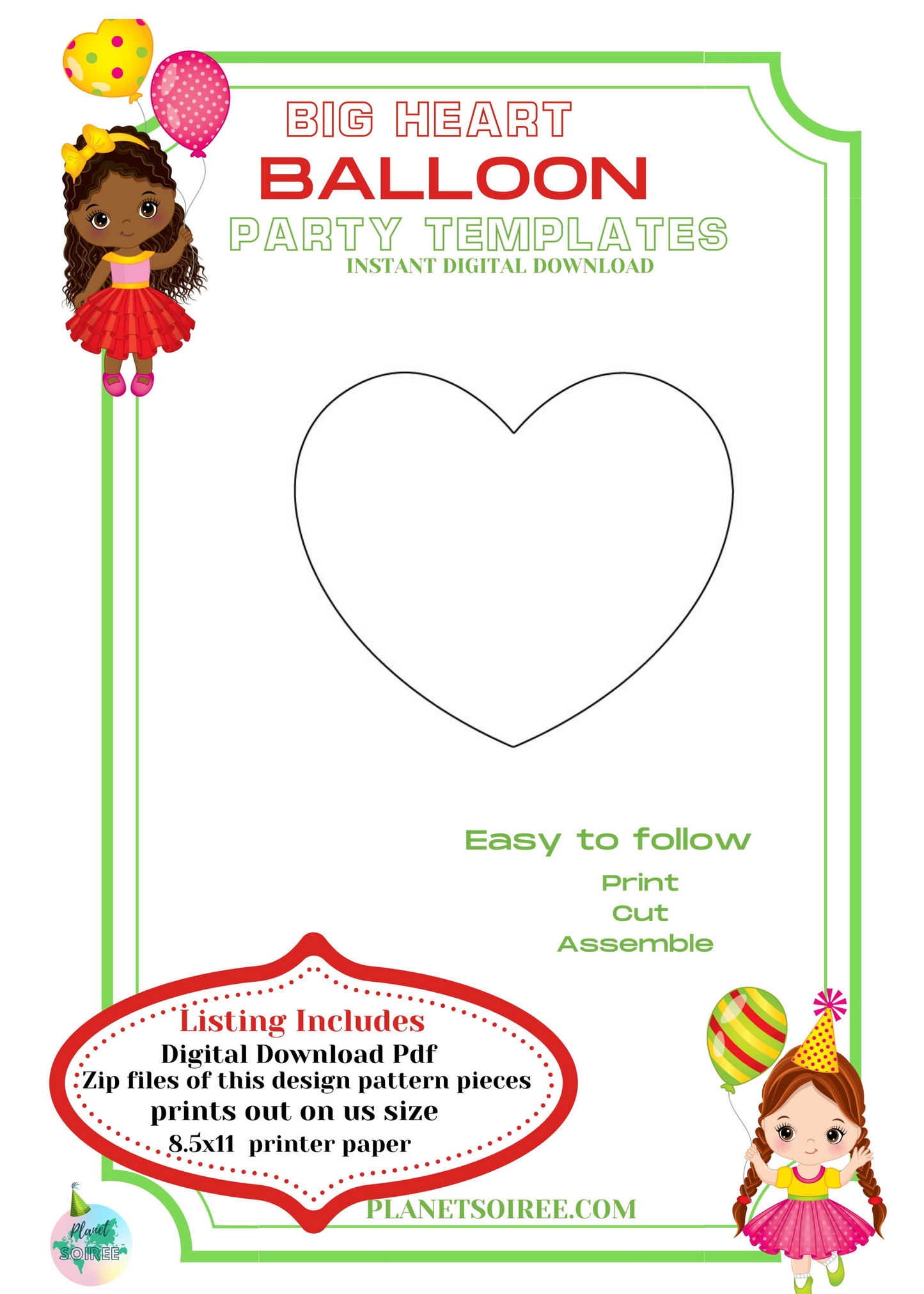 Valentine Heart Mosaic Template