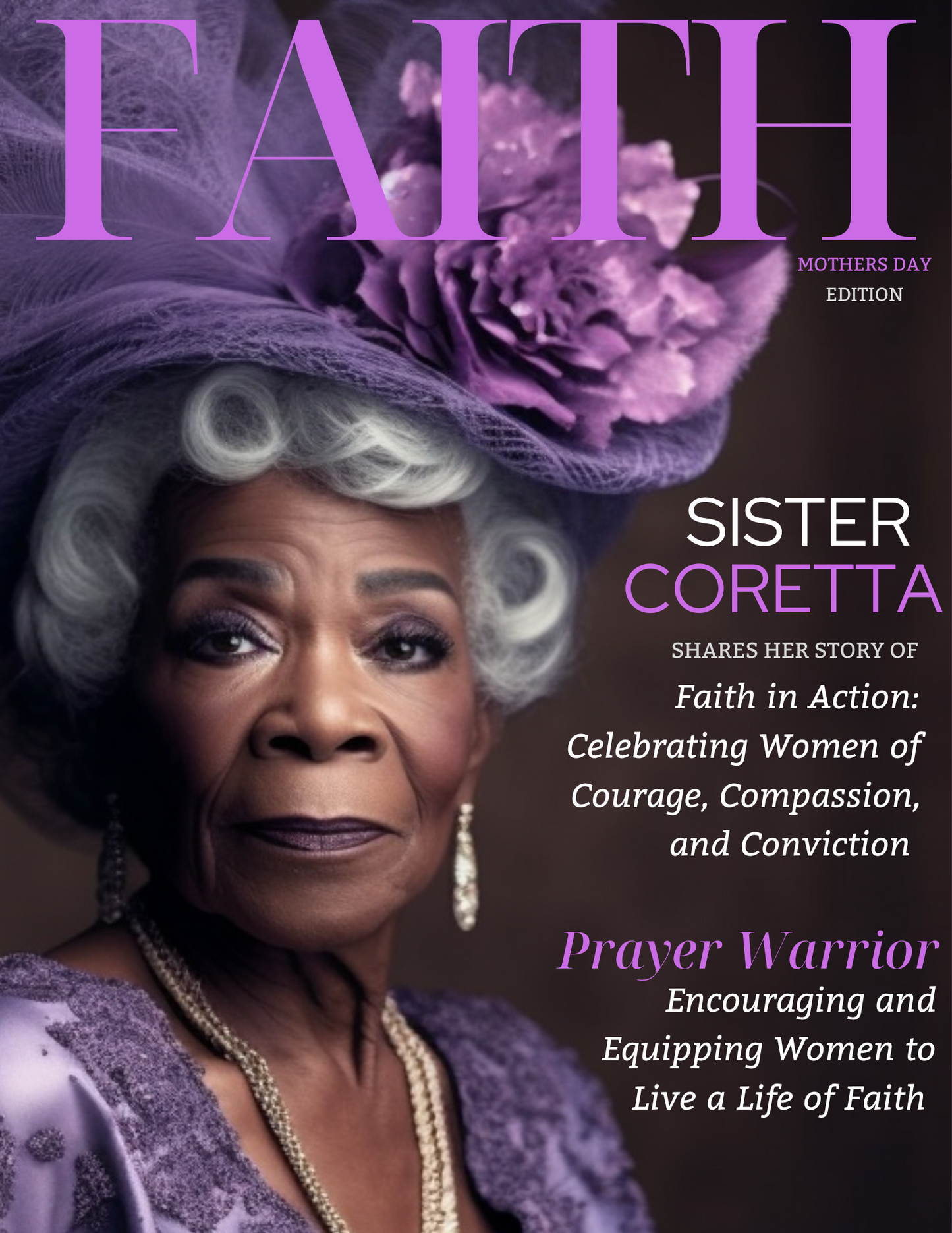 Custom Christian Mother's Day Magazine Cover - For the Mom of "Faith" present her with her own Magazine Cover