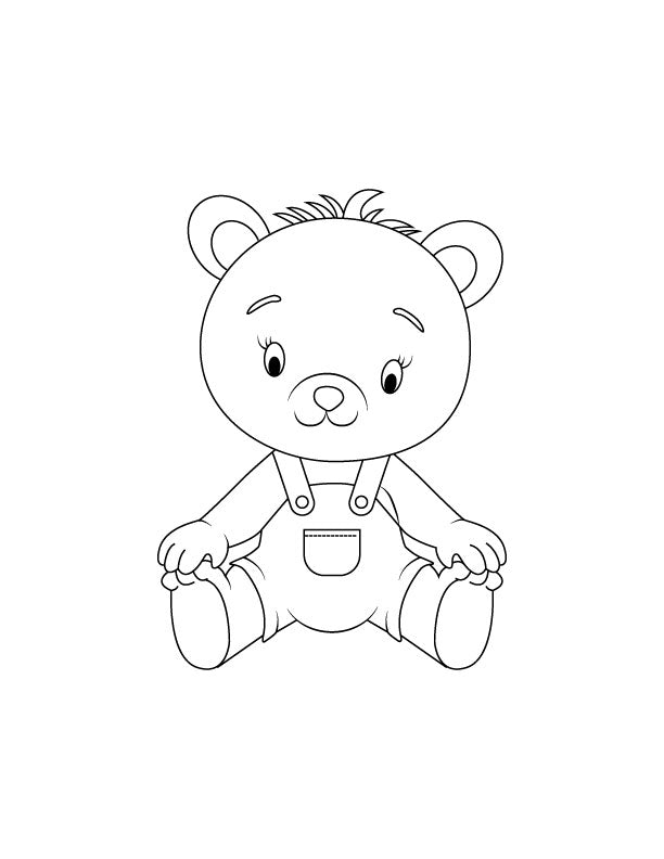 Sitting Teddy Bear Mosaic Template