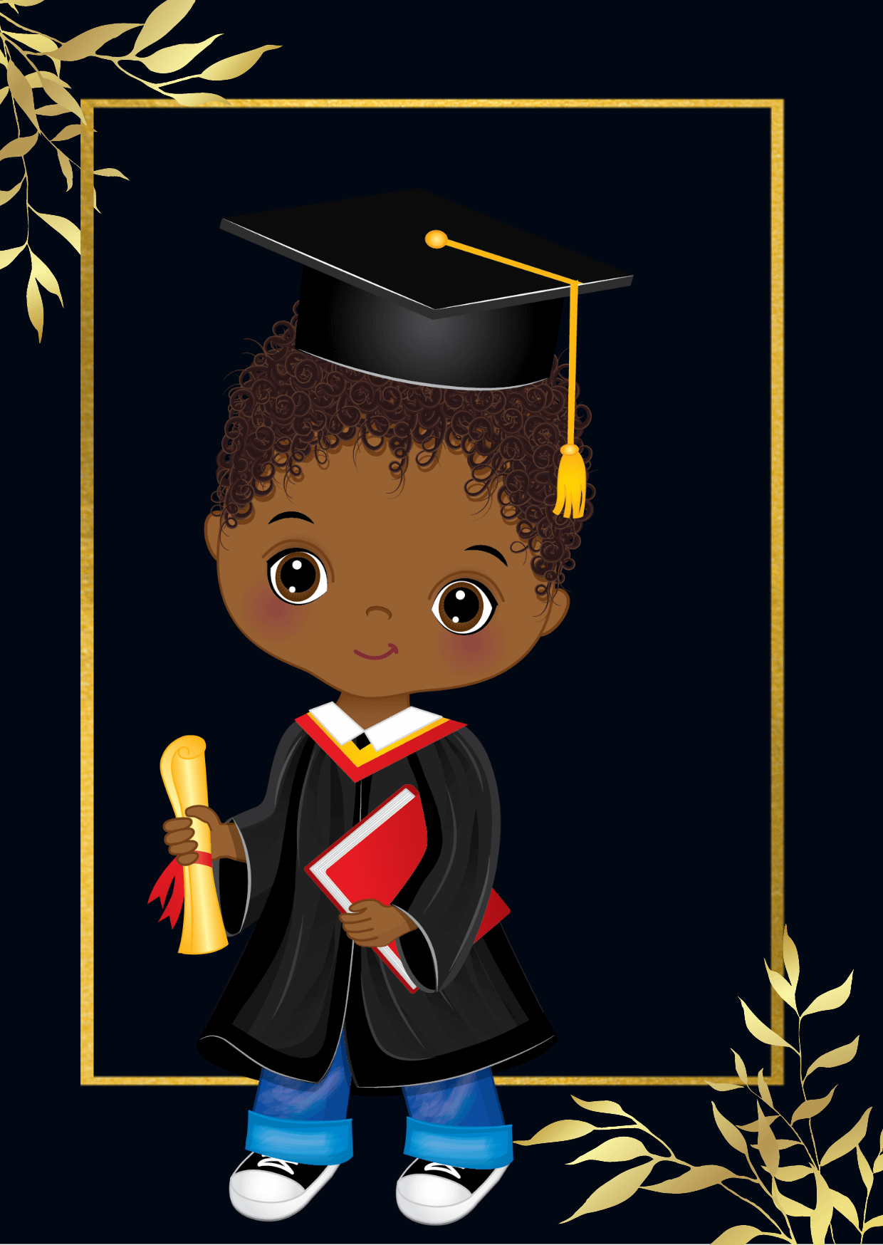 Navy Gold Wedding Invitation