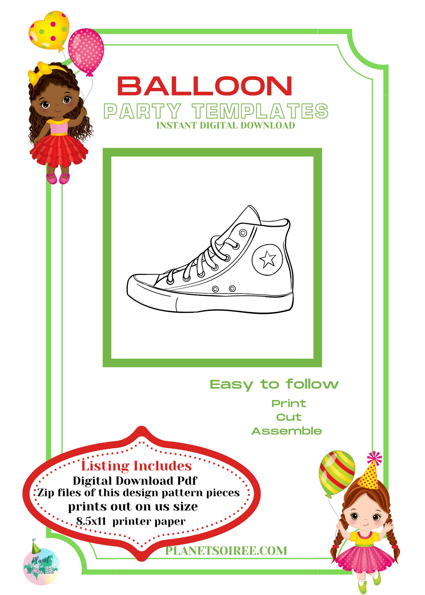 Sneaker Balloon Template