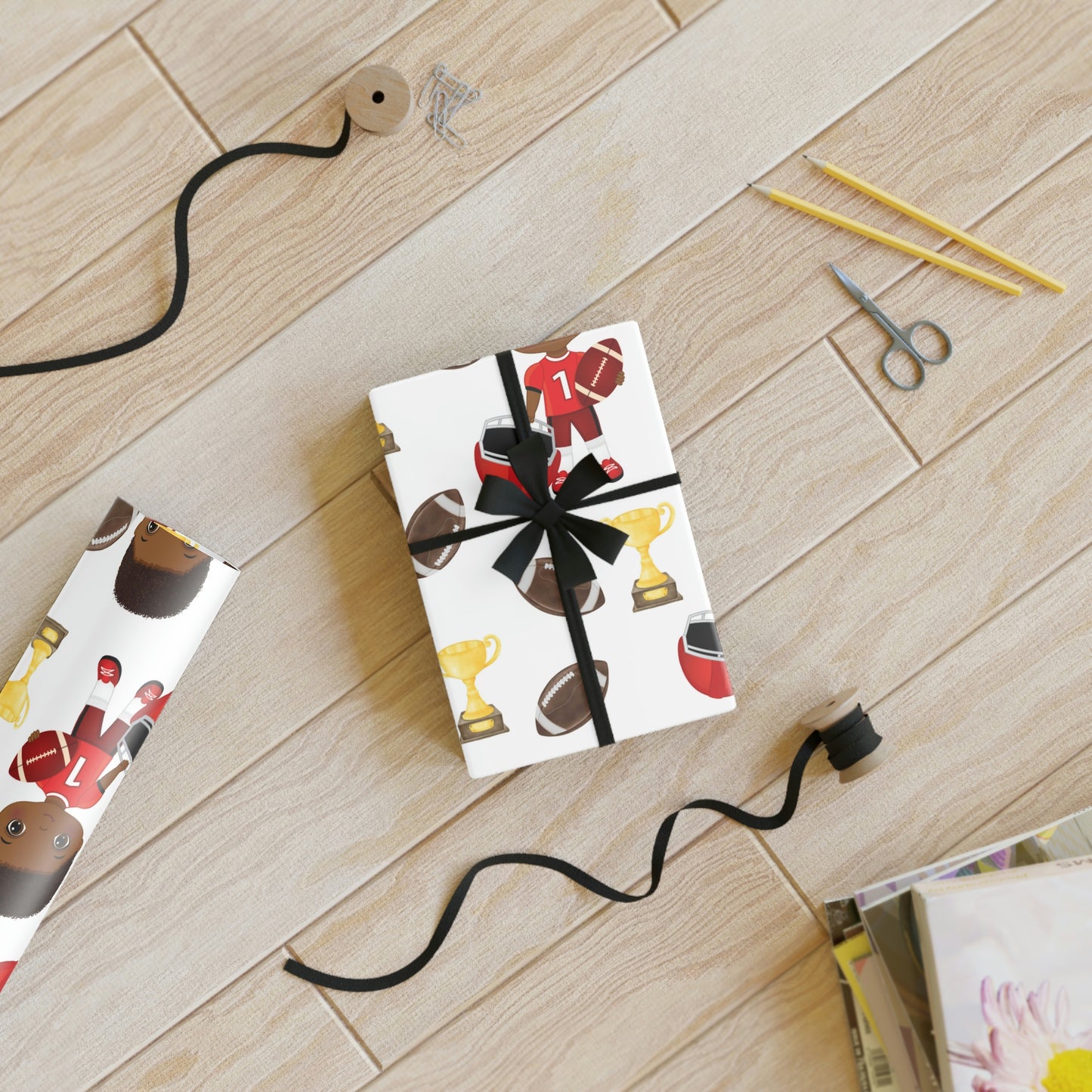 Football Gift Wrapping Paper Roll