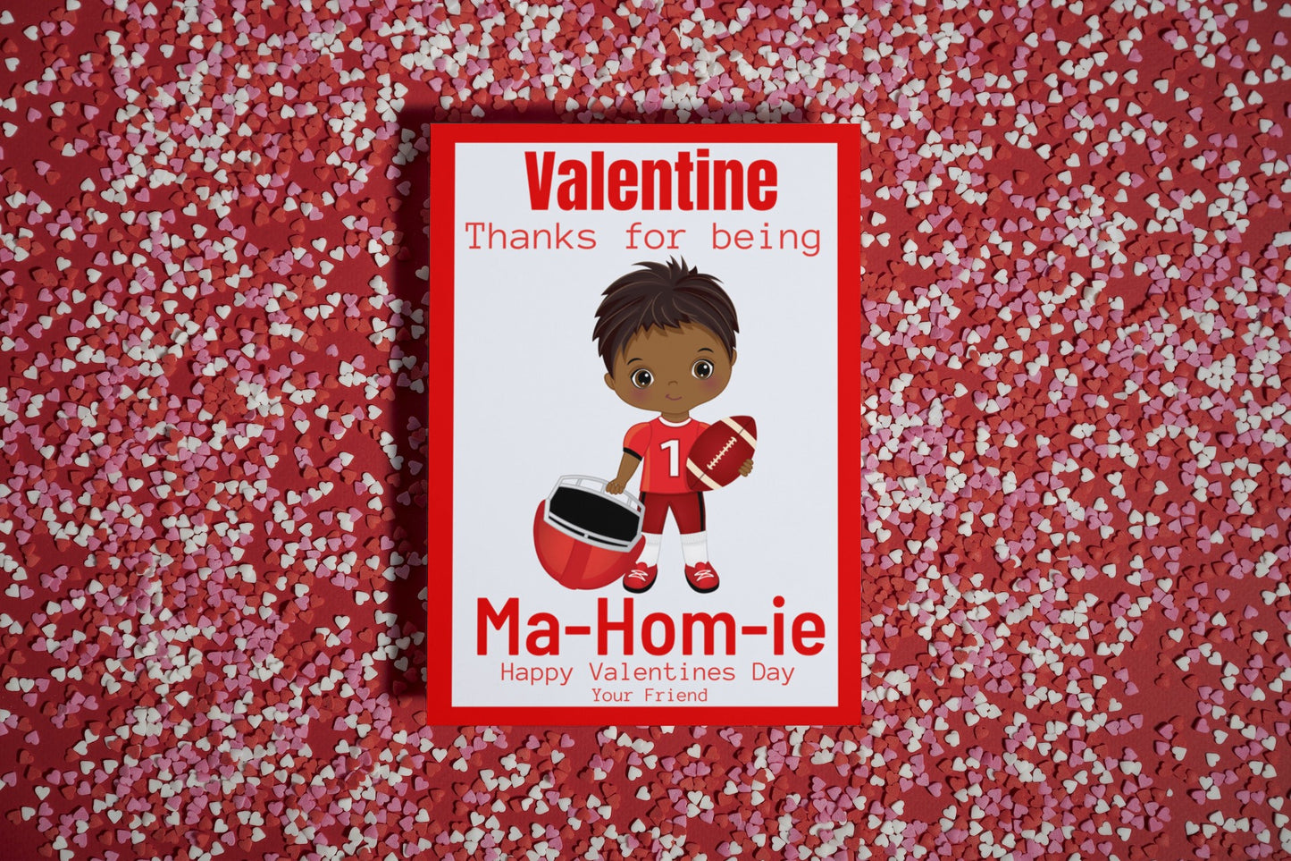 "So glad youre Ma-homie "Valentine Treat Bag Topper Cards PRINTABLE, Instant Download Easy School Valentine, Chiefs Valentine, Sports Football Valentine Card