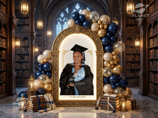 Custom Luxury Academic Graduation Backdrop Template | Ivy League Style Grad Photo Backdrop | Class of 2026 Graduation Canva Template | Editable Senior Photo Display