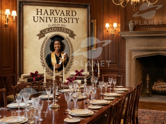 Custom Ivy League Inspired Graduation Backdrop  | Framed Graduation Photo Display | Class of 2026 Canva Graduation Decor