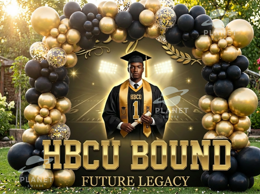 HBCU Bound Graduation Backdrop  | HBCU Graduation Decor | Class of 2026 Grad Canva Template | Senior Photo Backdrop