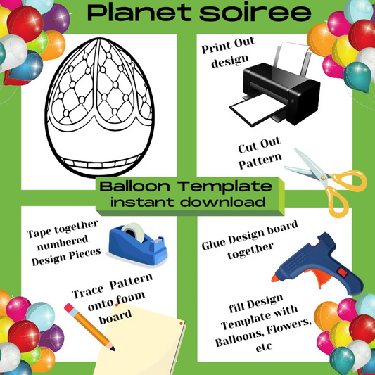 Easter Egg Balloon Mosaics , Egg pdf file , Easter Balloon Template , Balloon Mosaic, fabrochet egg