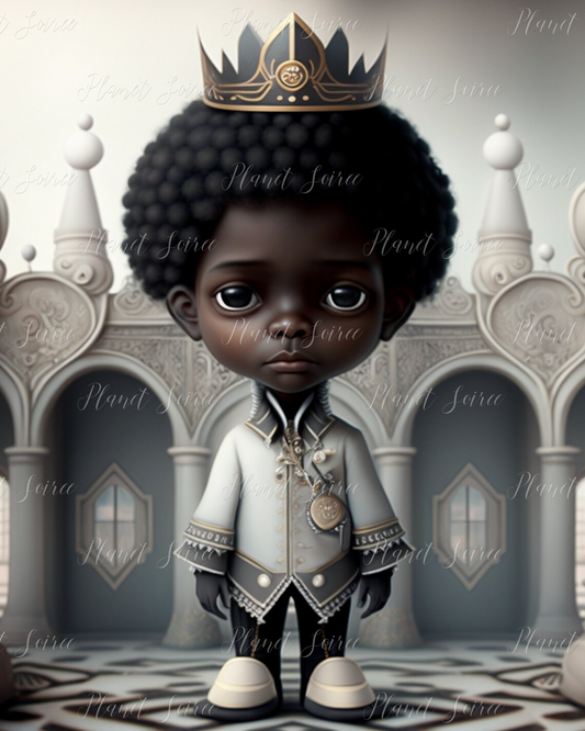 Digital Download Charming African American Prince clip Art ,Perfect for Invitations, Crafts, KPD, Black Boy, Commercial Use, Silhouette, POD
