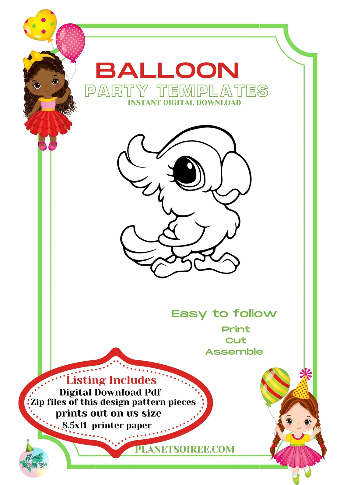 Parrot Balloon Template, Tropical Birthday balloon mosaic ,Parrot Mosaic From Balloons, Parrot Template from Balloons, Mosaic from Balloons