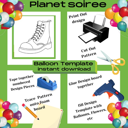 Combat Boot Balloon mosaic , Timberland Boot Mosaic , Construction Boot , Hiking Boots , Doc Martens , Military boot , Mosaic from Balloons