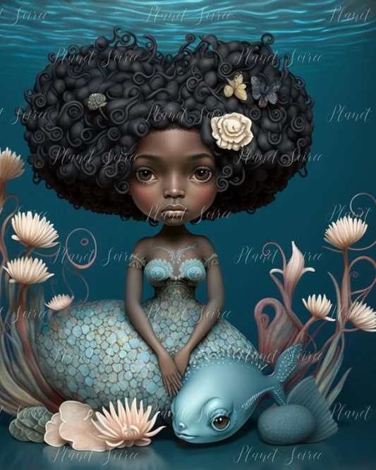 Digital Download, Under the sea Clipart , African American Mermaid clipart mermaid, sublimation graphics, Commercial use , POD, KPD,