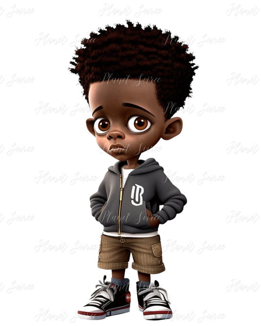 Digital Download Black Boy Joy Adorable Clipart for Kids Svg file for Small Business Extended Use License, Commercial Use , POD, KPD