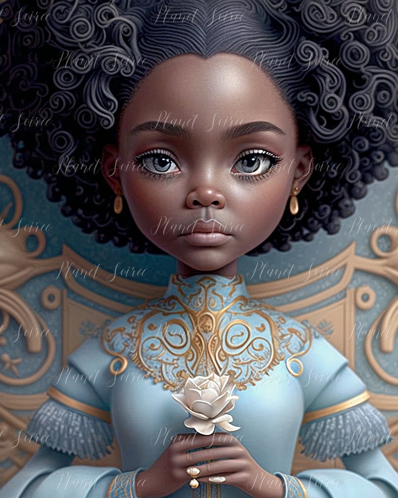 Digital Download| Black Fairytale Princess| Birthday Clipart |African American Princess Clipart| Princess stickers, Commercial ,POD, KPD