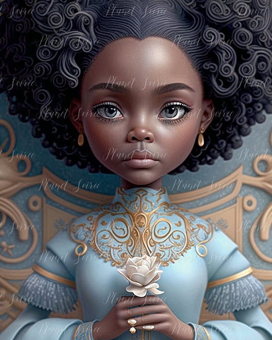 Digital Download| Black Fairytale Princess| Birthday Clipart |African American Princess Clipart| Princess stickers, Commercial ,POD, KPD