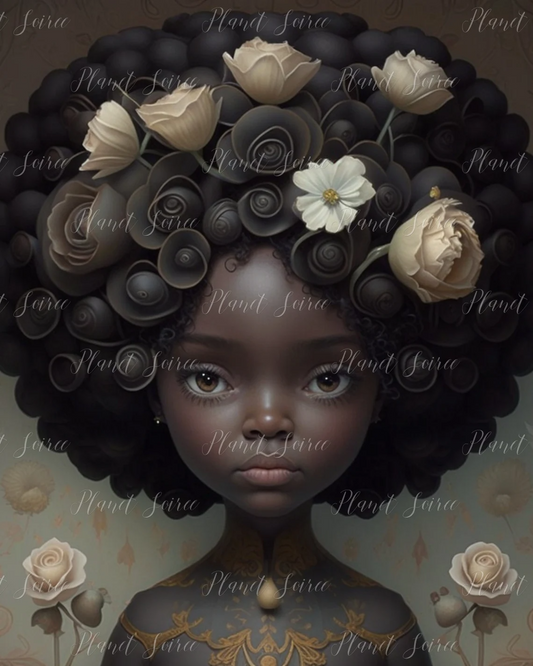 Digital Download, African American Flower girl clipart, Bridal shower , Black girl: WEDDING CLIPART, Flower girl, POD, commercial use