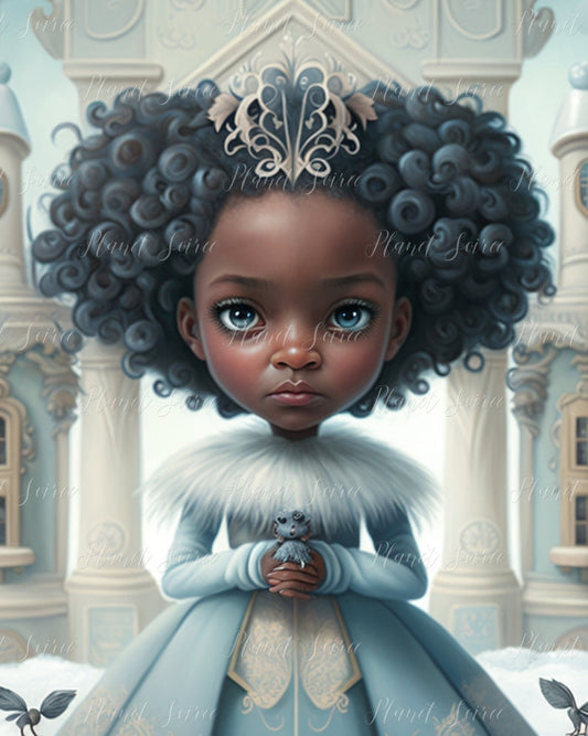 Digital Download, Ice Princess Illustrations for Commercial Use , Princess Printable, Young Queen Art, Girls Room Decor, POD , KPD