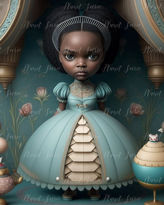Digital Download, African American Alice, Alice Art Poster , In Wonderland clipart, Small Business Use License, Commercial Use, POD, KPD