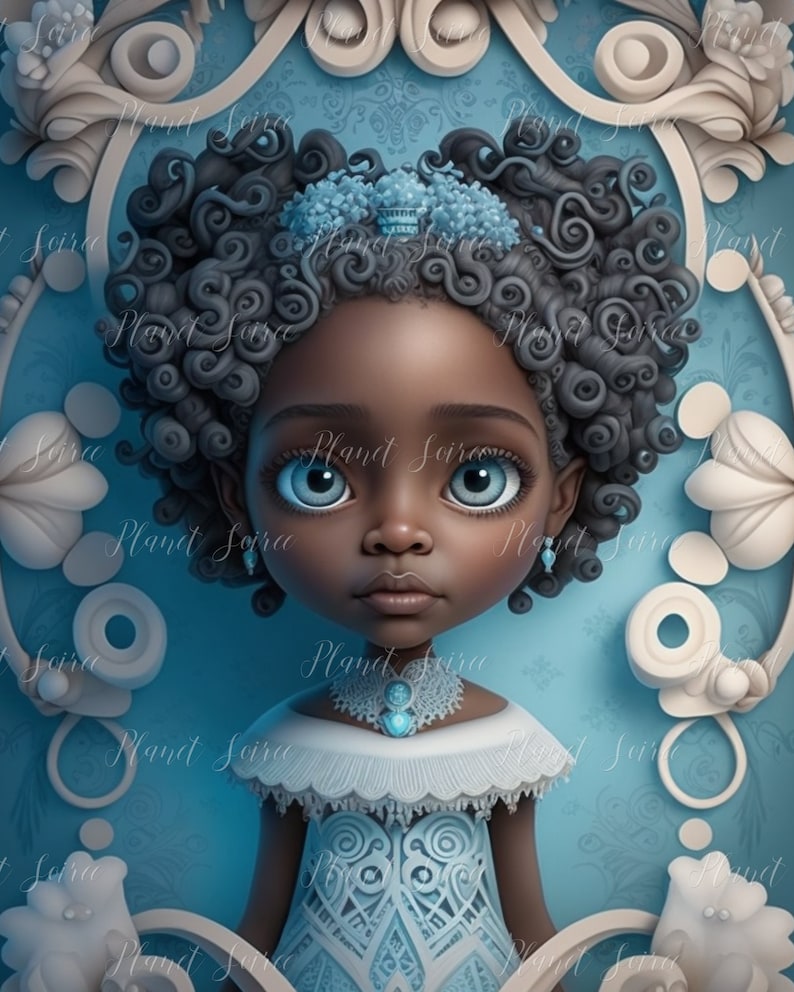 Digital Download, African American,Frozen , Princess Clipart Bundle - Commercial Use Princess Printable, Young Queen , Invites, POD , KPD