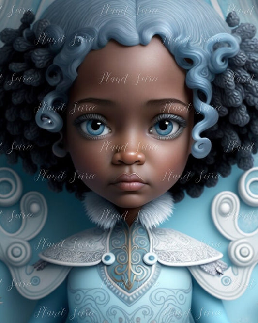 Digital Download African American Ice Princess , Frozen, Princess Printable, Black Girl Poster, Toddler Girl Bedroom, POD, KPD, Commercial