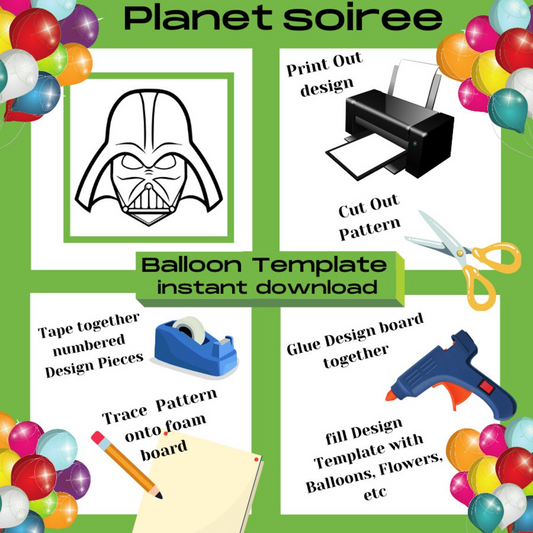Mister Vader Balloon Mosaic, Spaceman template , Galaxy , Outta Space Party mosaic, Darth, Vader, Star wars themed mosaic from balloons