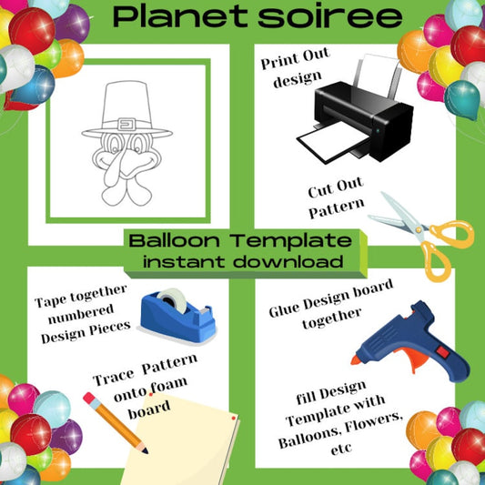 Thanksgiving Turkey Mosaic , Mr Gobble Mosaic from Balloons, Turkey balloon Mosaic, Holiday Turkey Balloon Mosaic, Harvest Digital Design