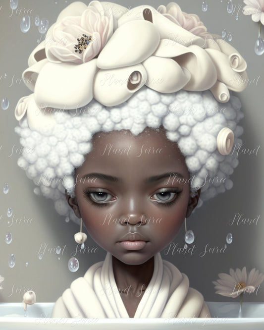 Digital Download , Spa clipart, manicure black girl, spa birthday party graphics, Sublimation Designs PNG clip art, afro kids