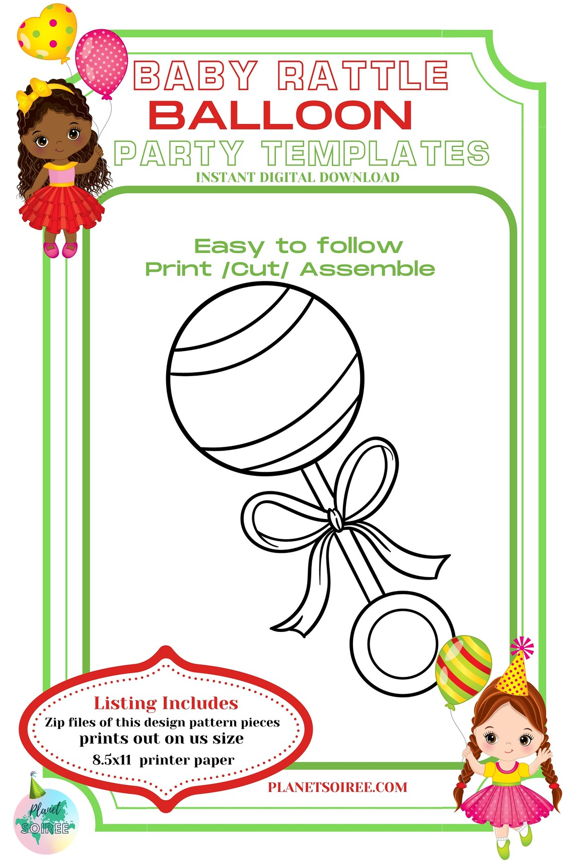 baby rattle printable template