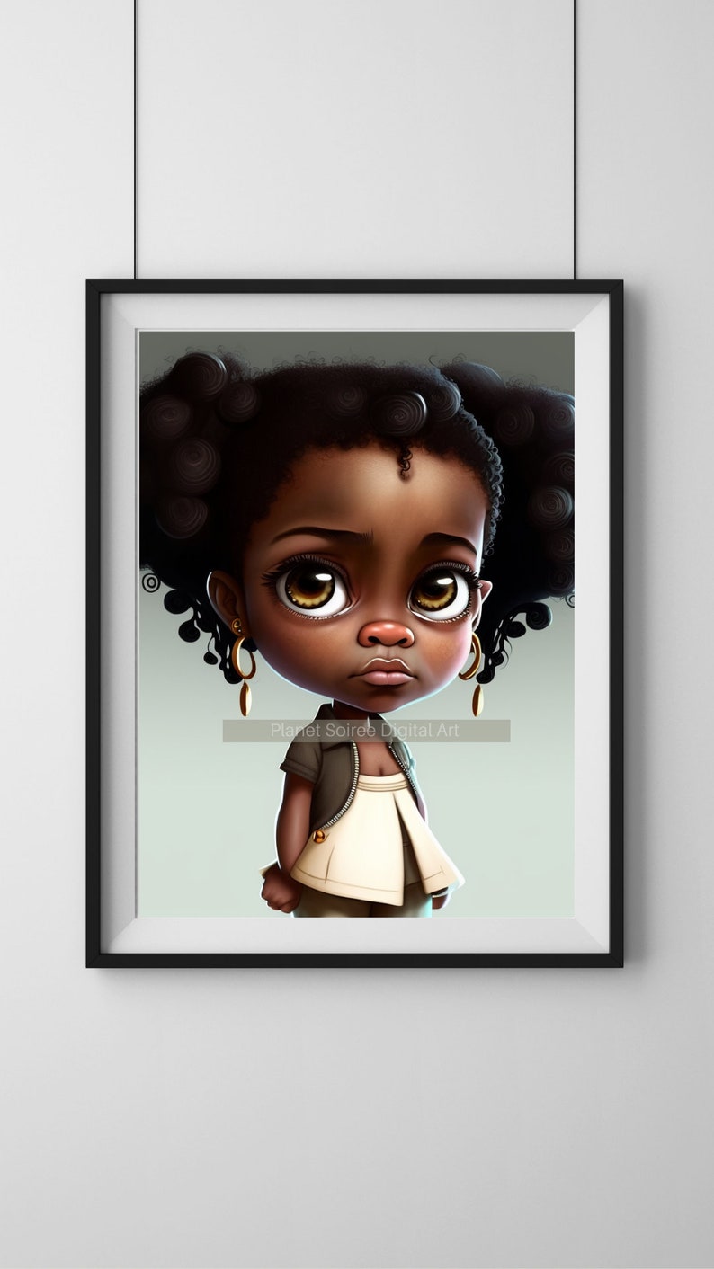Digital Download, Whimsical Black Girl with a Clipart - Commercial Use, Inspiring Clipart for Kids, Posters, KPD, Sublimation, POD